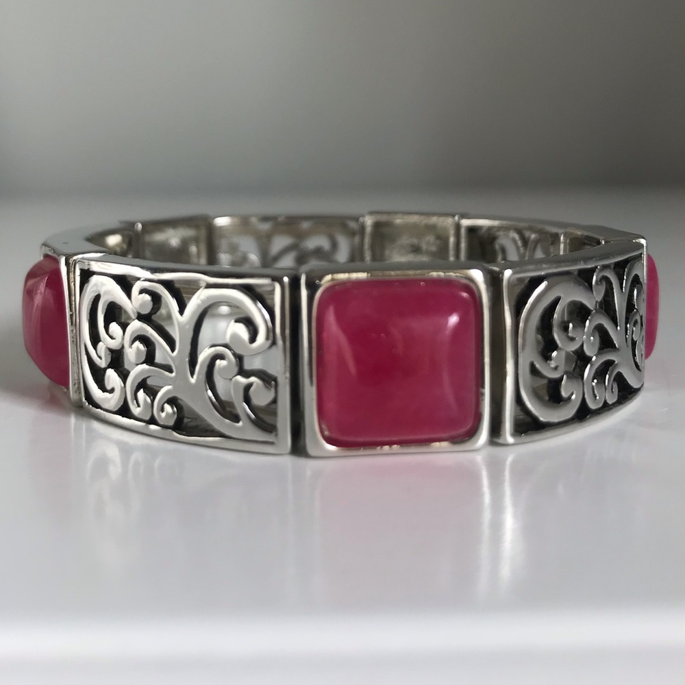 Lia Sophia Silver and pink silver bracelet.